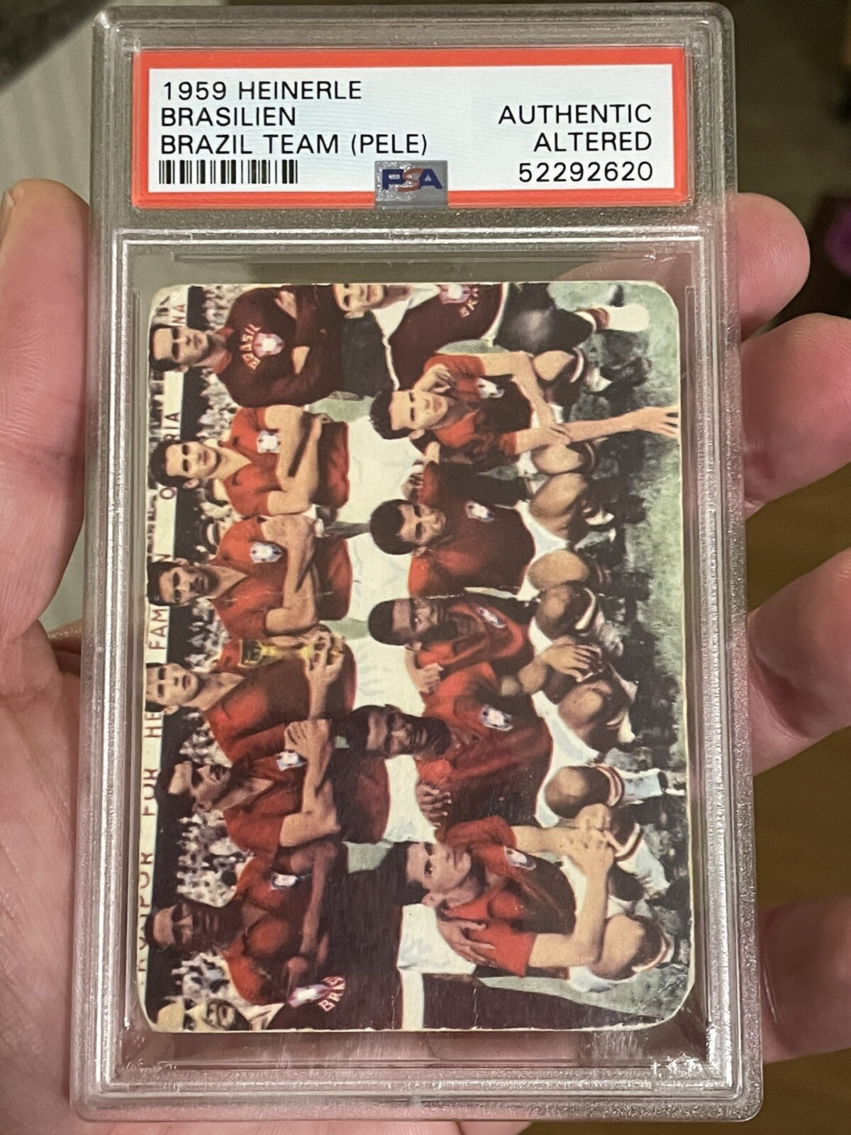 1959 HEINERLE PELE ROOKIE BRASIL TEAM PSA AUTHENTIC view 2