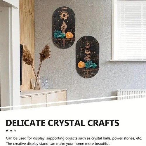 2pcs Crystal Display Shelves Hand Shelves Witch Wooden Hanging Rustic Crystal - Picture 2 of 6