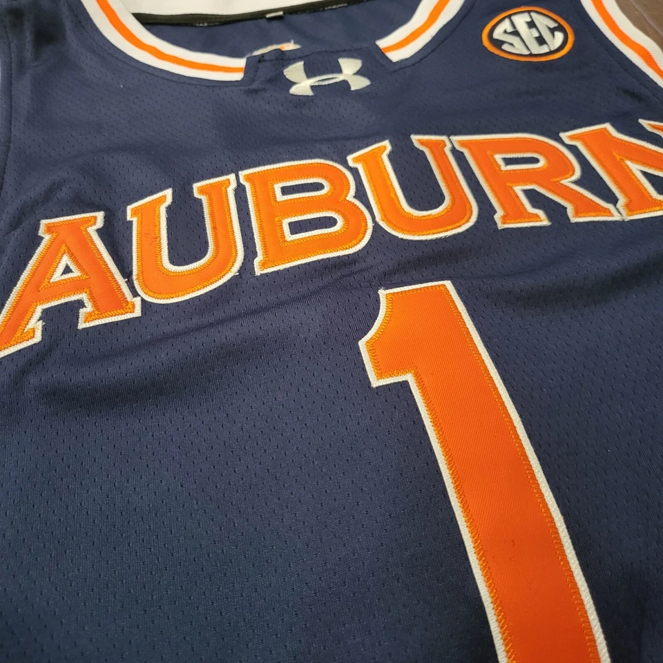 Camiseta deportiva de baloncesto "WAR EAGLE" #1 cosida azul marino Auburn Tigers SEC Foto 2 de 3