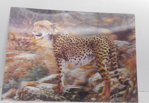 3D Wildlife HOLOGRAMM Linsenposter schönes edles Gepard Kunststoff Tischset - Bild 2 von 4