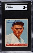 1933 Goudey #91 Tom Zachary Boston Braves SGC 3 VG Awesome Card!