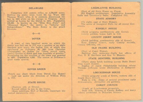 Brochure DuVal Tea House Guests Points of Interest Dover DE Art Deco c1930s - 第 3/4 張圖片