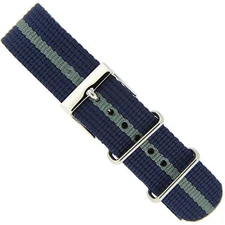 Watch Band For Timex Weekender Navy Grey Stripe EXTRA LONG 20mm
