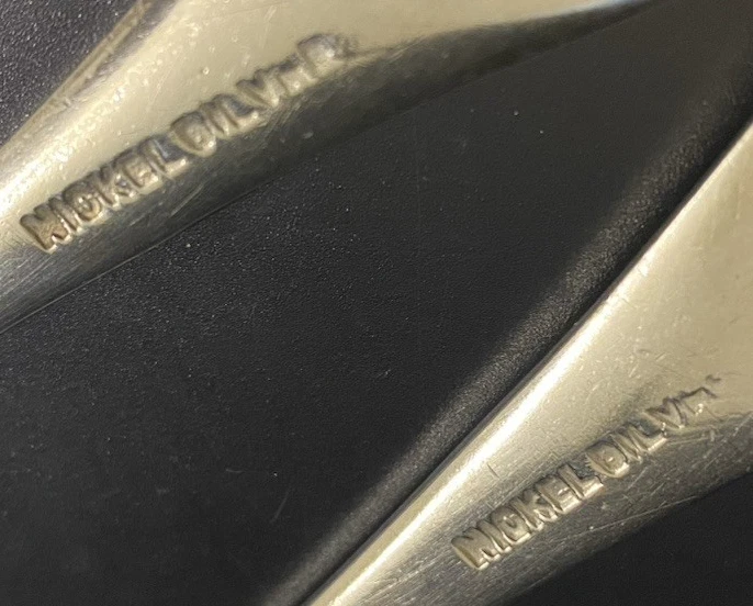 Antique Pair of Victorian Sheffield Nickel Silver Plated Berry Spoons