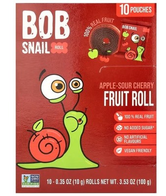 Bob Snail, Fruit Rolls, Apple-Sour Cherry 3.53 oz