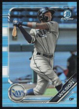 Izzy Wilson 2019 Bowman Draft Chrome Sky Blue Refractor #BDC-13 Tampa Bay Rays