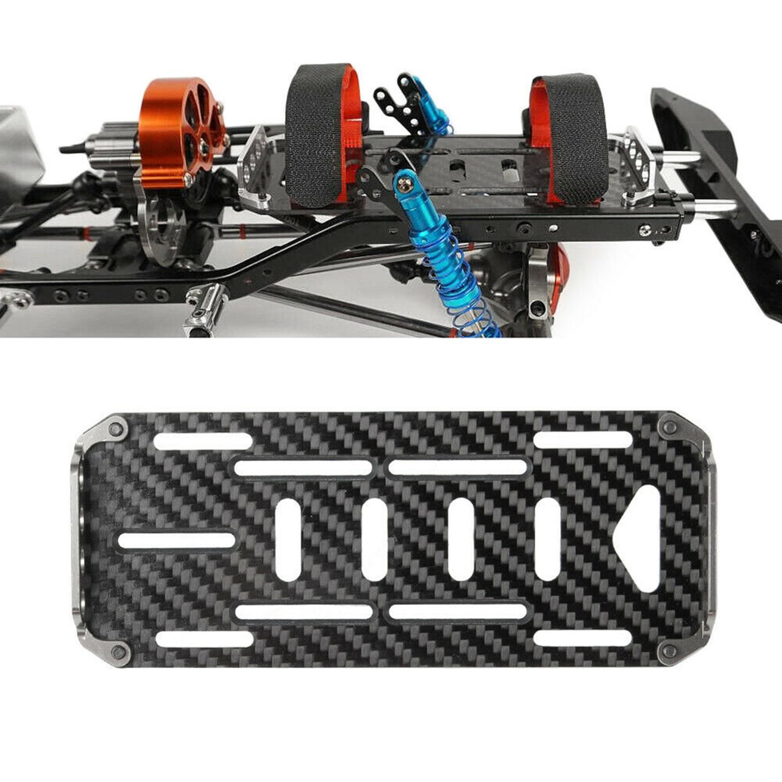 1/10 RC Car Black 2S 3S Battery Mount Plate With Straps&Screws For Axial SCX10