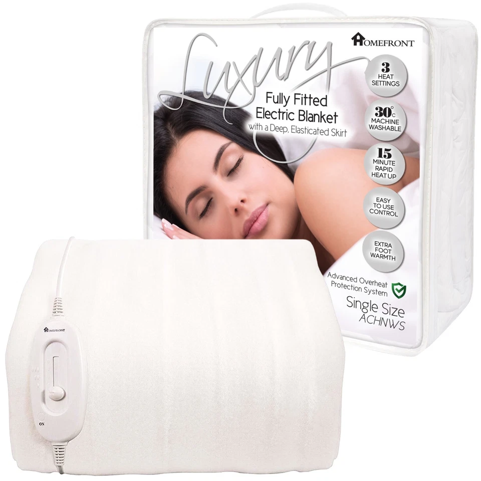 HOMEFRONT Heated Blanket Electric Single Size Mattress Cover Machine Washable