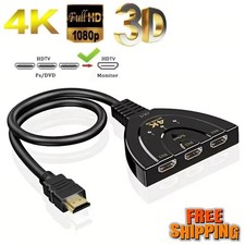 4K 3 PORT HDMI SPLITTER CABLE MULTI SWITCH SWITCHER HUB BOX LCD HDTV PS3 XBOX