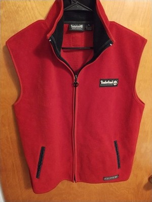 Vintage 90's Timberland Performance Polartec Fleece Vest Men's L (Fits M) Red