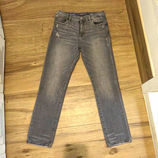 DL1961 Brady Slim Boys Size 16 Gray Solid Denim Cotton Jeans Button Closure