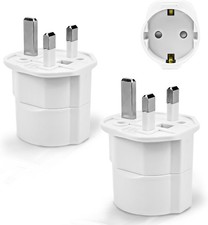 2 Stück Reiseadapter UK Adapter England Deutschland Stecker Reisestecker Typ G