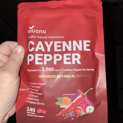 3 packages Cayenne Pepper Softgels Supports Leg Vein Heart Blood Vessel Health 