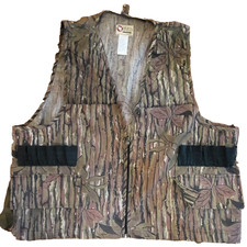 Vtg Sports Afield Realtree Camo Zip Shell Holder Hunting Shooting Vest Men L