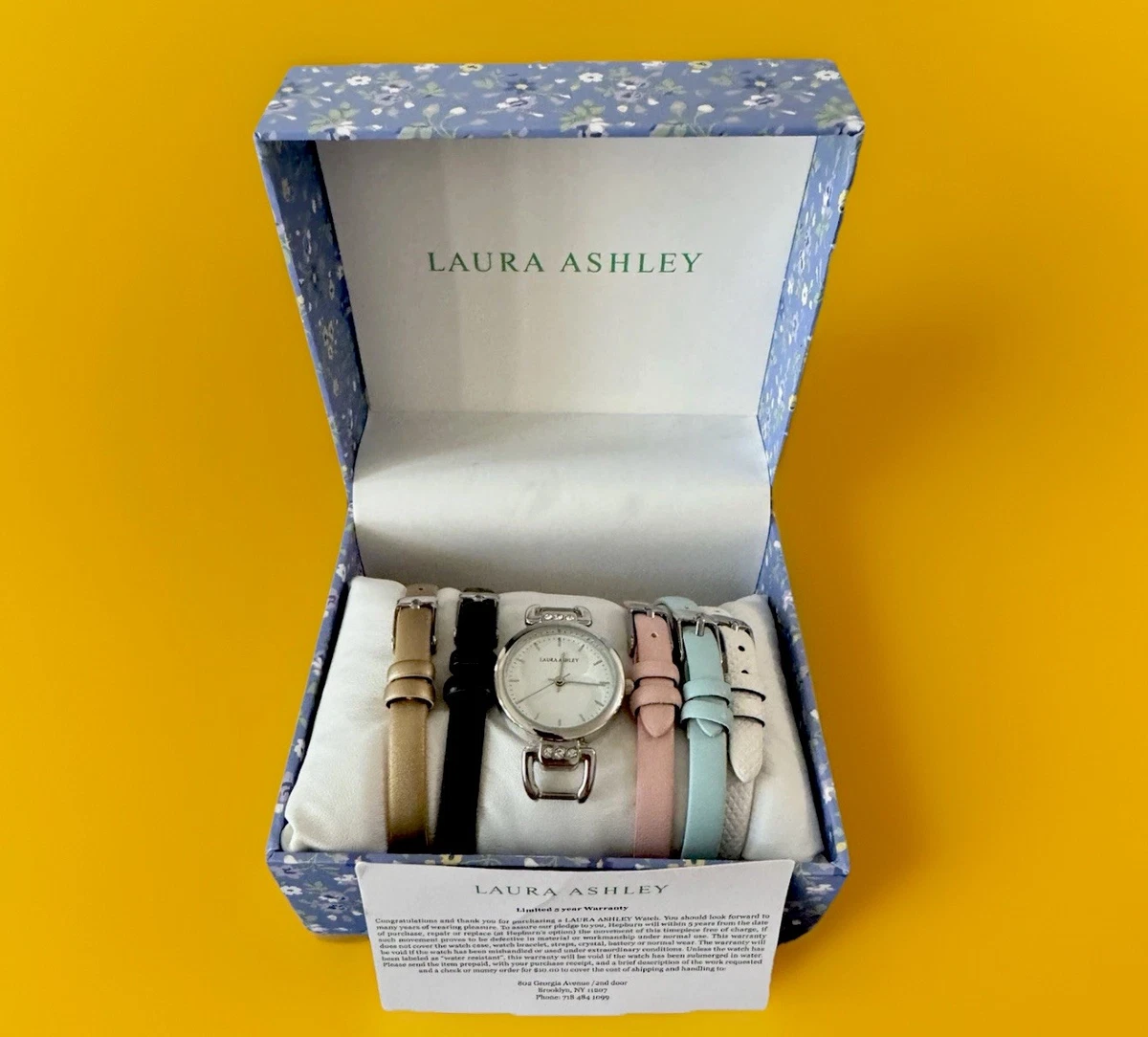 NWT Laura Ashley Women\'s 6pc Watch Set Silver Lotus Theme Laura Ashley Watch - Etsy main image 4