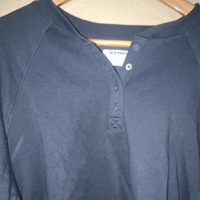 NWT Old Navy Blue Longsleeve Three Button Top Women s XL