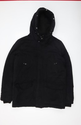 2nd Chapter Herren Parka Jacke schwarz M mit Kapuze gefüttert Wintermantel