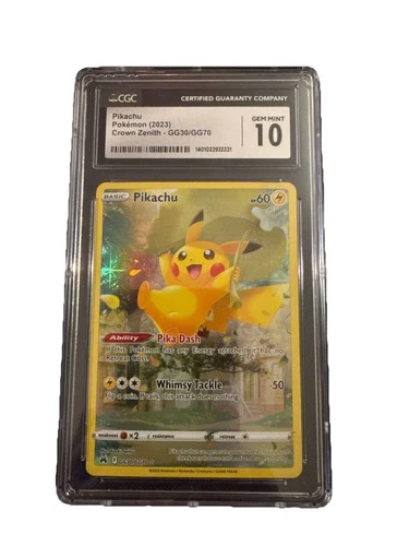Pokemon CGC 10 GEM MINT - Crown Zenith Galarian Gallery Pikachu GG30/GG70