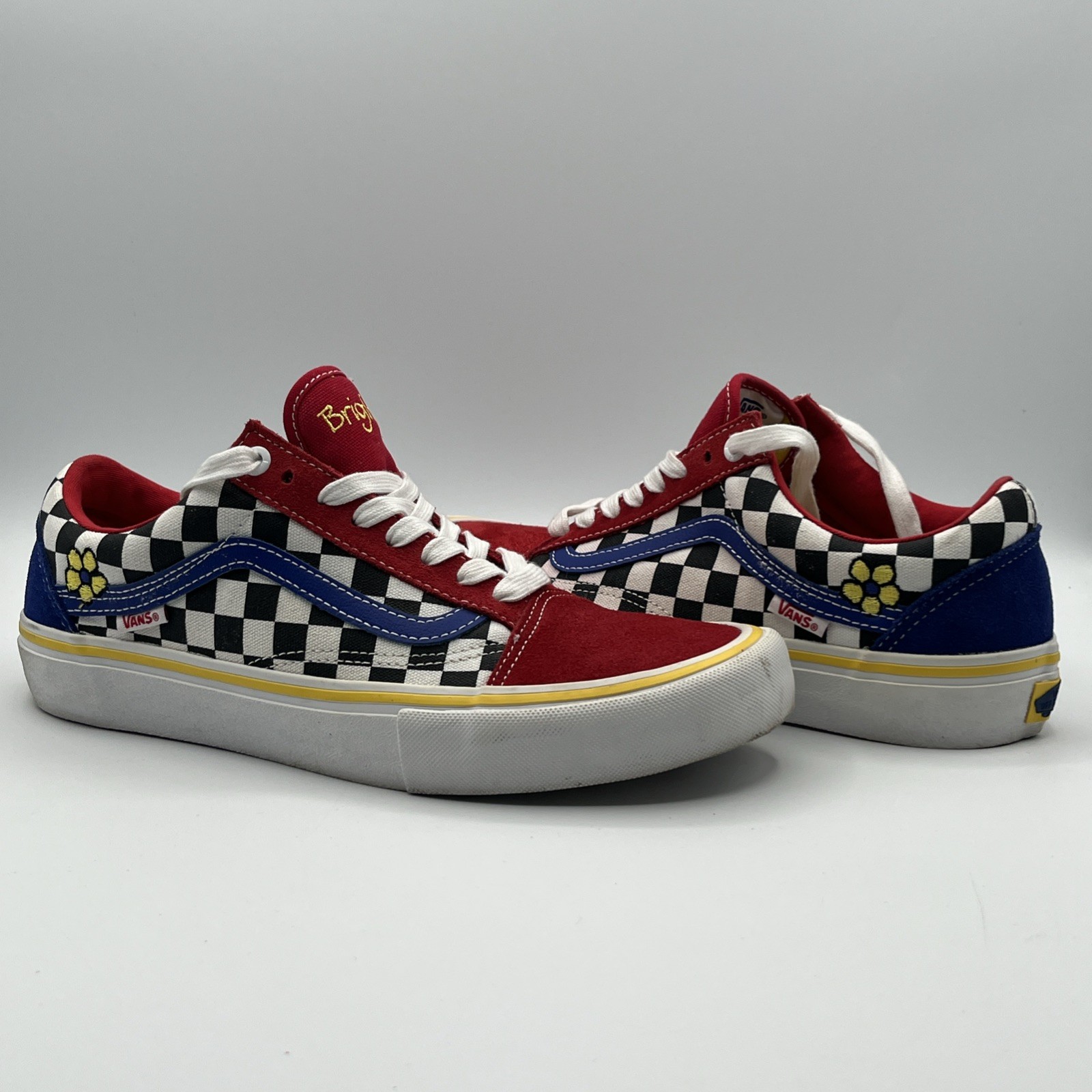 Vans Old Skool Pro Brighton Zeuner Checkerboard Red Blue Men’s Size 9