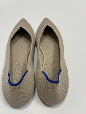 Rothy's Women's The Point II Flat Beige Size 8 New Without Box Ballet Shoes
