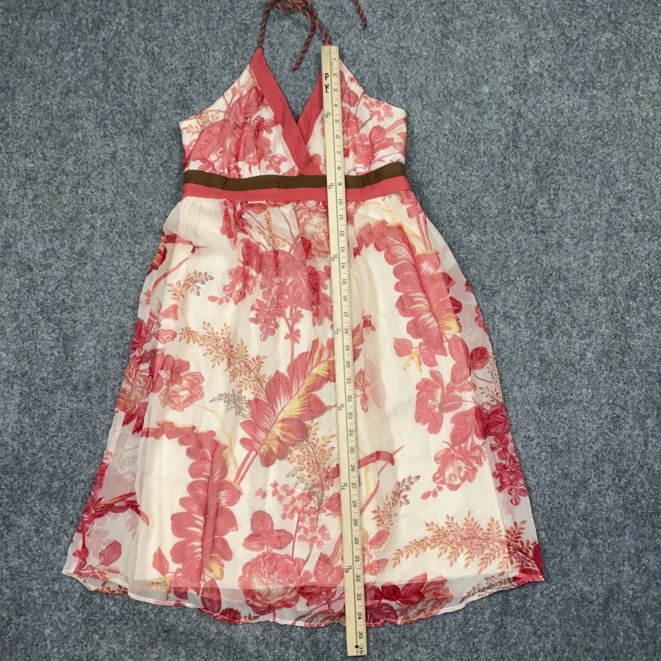 Vestido Jonathan Martin Mujer Talla 8P Rojo Seda Floral Y2k Vintage Hada Romántico Foto 4 de 4