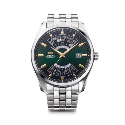 Orient Multi-Year Calendar Mechanical Green Dial Steel Men s Watch RA-BA0002E30B