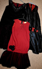 Flapper Cabaret Jazzy 1920s Misses Dress Costume - Burgundy/Black Bundle 1