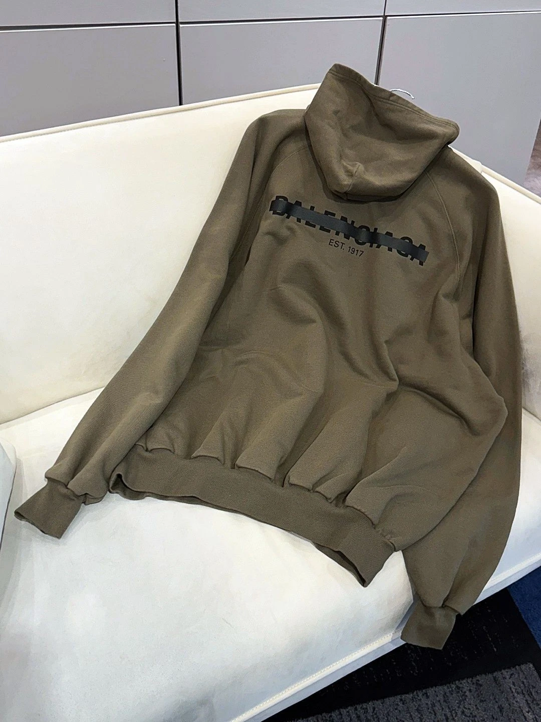 Felpa con cappuccio oversize Balenciaga kaki 25854796