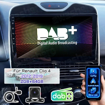 AWASHERO 64GB Android15 Autoradio GPS Navi Für Renault Clio 4 2012-2018 Carplay WiFi DAB+