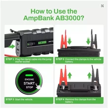 AMPBANK AB3000 3000A 12V Car Jump Starter Battery Charger Power Bank