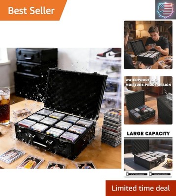Sports Card Storage Box: 3500 Card Capacity Aluminum Trading Card Storage Cas...