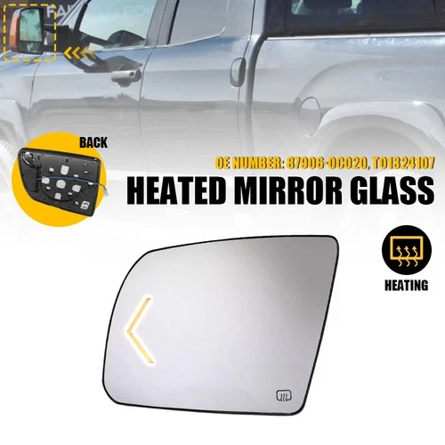 Driver Side Mirror Glass with Heated Turn Signal for Toyota Tundra 2007-2017 USA