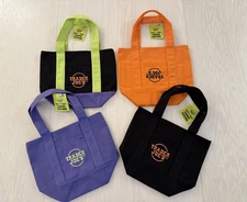Trader Joe's Mini Halloween Canvas Tote Bag Set Of 4 With RARE MISPRINT INCLUDED