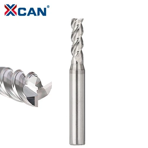 XCAN Milling Cutter 3 Flute Carbide End Mill for Aluminum Cutting 1/4 Inch Shank