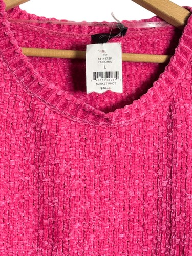 Suéter Cliche Fucsia Chic Rosa Chenilla Tejido Acogedor Suave Para Mujer Grande Nuevo con Etiquetas - Imagen 2 de 4