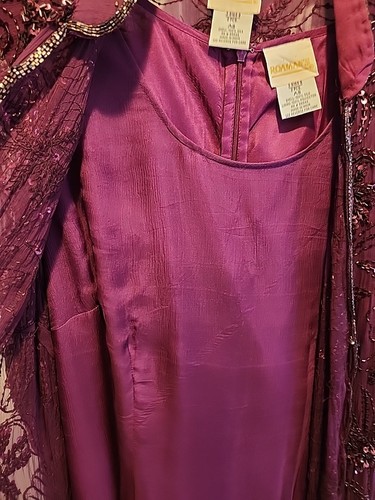 Juego de 2 piezas de vestido/forro Roamans borgoña talla 8A con concha 100 % seda con cuentas talla 8A - Imagen 6 de 9