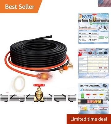 30ft Self-Regulating Pipe Heating Cable for Pipe Freeze Protection