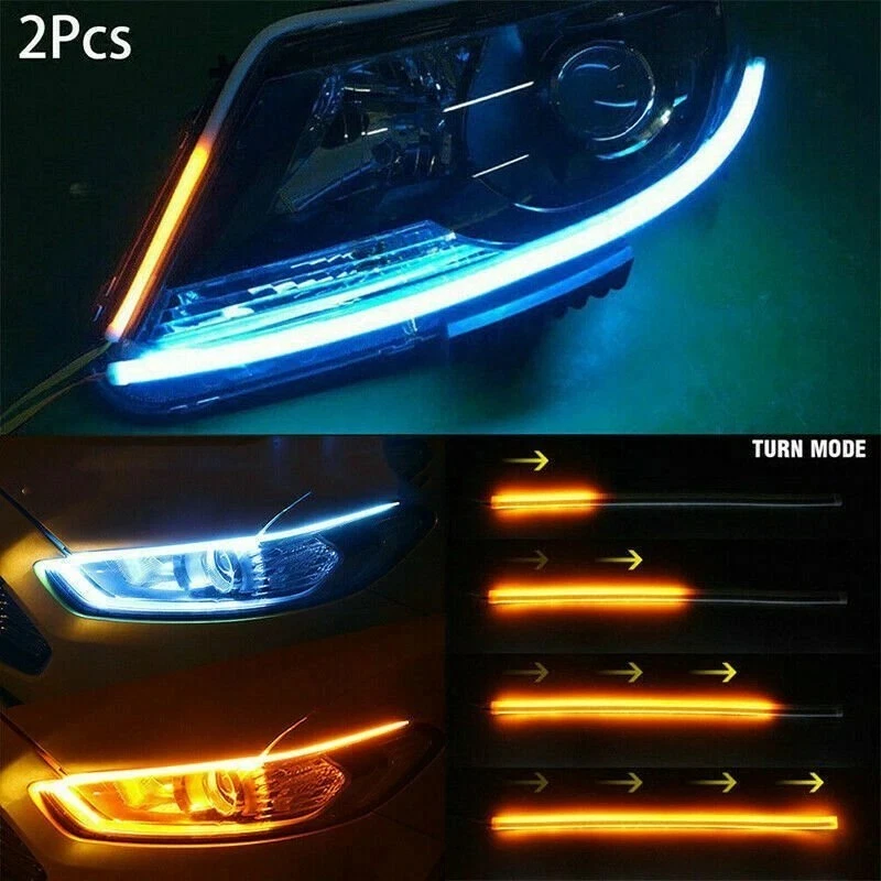 2X 60cm Auto LED Blinker Streifen DRL Scheinwerfer Tagfahrlicht Lampe Universal - Bild 3 von 4