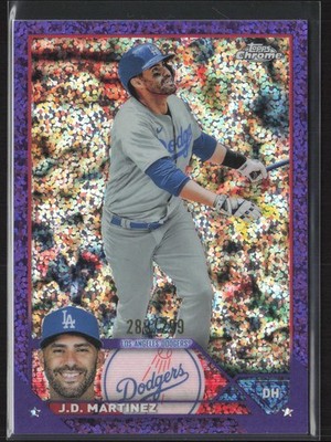 2023 Topps Chrome #98 J.D. Martinez Purple Speckle Refractor #/299