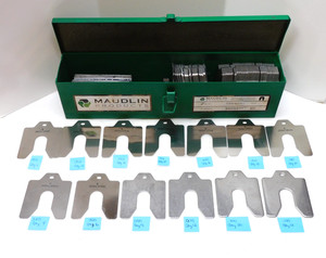 Maudlin 3" x 3" Slotted Shim Set .001"-.125" Partial Set Lot of 194