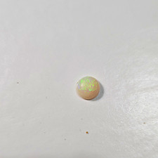 White Opal Round Polished Cabochon Translucen...