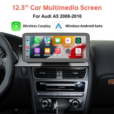 12.3' For Audi A4 A5 GPS 2008-16 Wireless Screen Carplay Stereo Multimedia Navi
