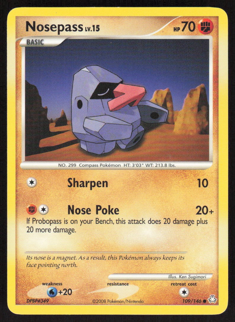 Pokemon Nosepass Common 109/146 Legends Awakened LP
