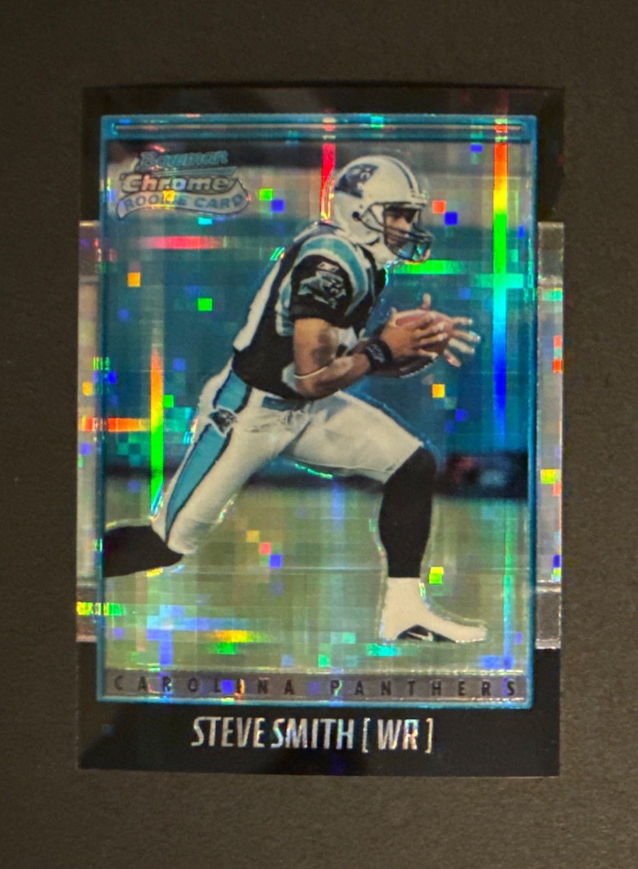 2001 Bowman Chrome Steve Smith #132 Rookie X-Fractor Panthers SP