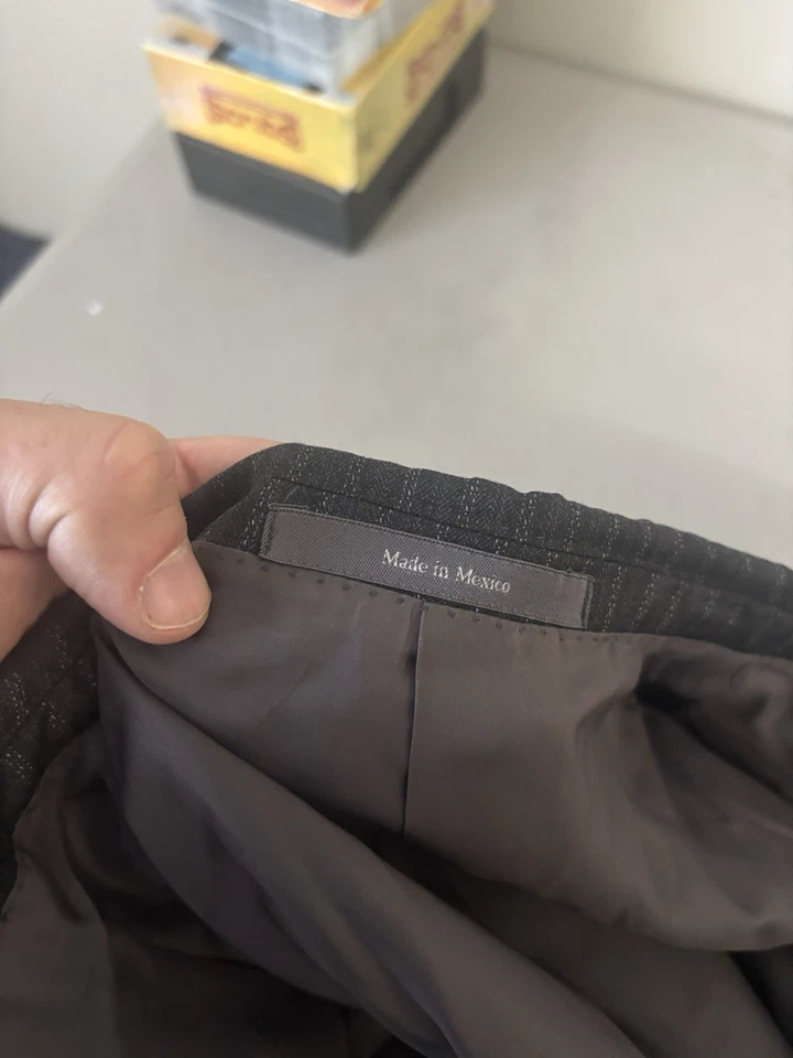 Traje de Lana Z Zegna 44R (54) Negro Rayas Lana Seda 36x29 Foto 4 de 4