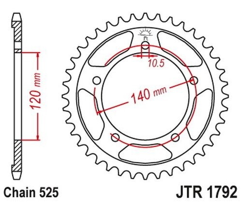 47 Zähne Kettenrad Teilung 525 Typ JTR1792 für Suzuki DL GSR GSX-R Kawasaki KLV - Picture 2 of 4
