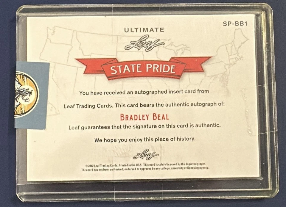 Tarjeta autógrafa Leaf State Pride Bradley Beal 2012-13  Foto 2 de 2