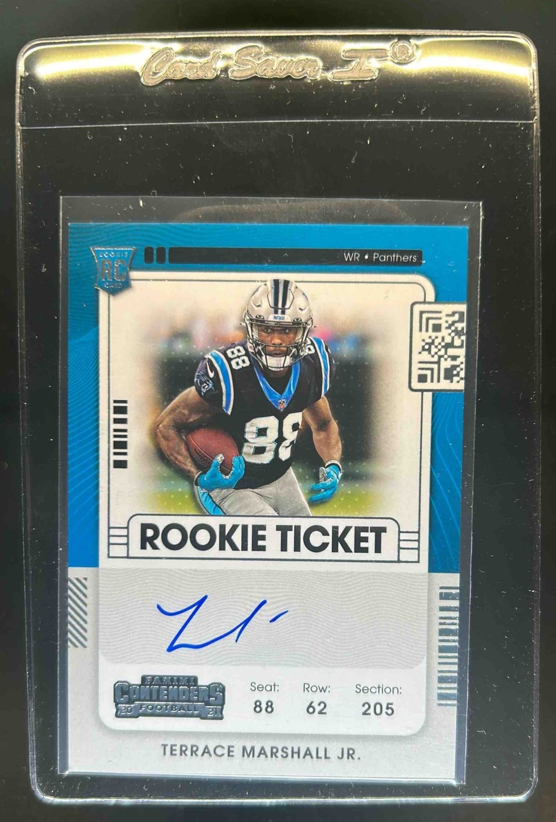 2021 Contenders Terrace Marshall Jr. Auto RC Rookie Ticket #120 Panthers