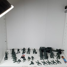 Vintage Tim Mee Toys US Army Soldiers Jeep Cannon Lot 1960s 42 Figures