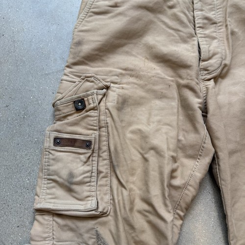 Vintage Y2K ABERCROMBIE & FITCH Cargo Pants Mens Size Heavy Zip Brown - Picture 2 of 7